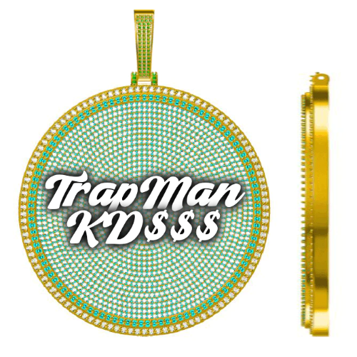 CUSTOM LETTER NECKLACE 3D BIG DISC