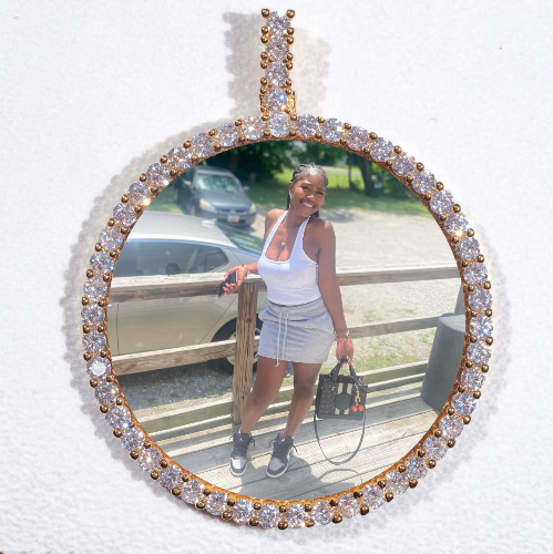 LARGE 3D CIRCLE CUSTOM PICTURE PENDANT
