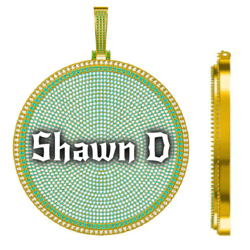 CUSTOM LETTER NECKLACE 3D BIG DISC