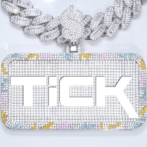 CUSTOM LETTER NECKLACE 3D COLORFUL SQUARE