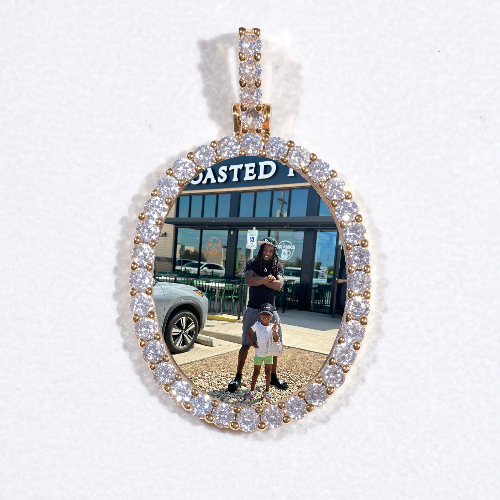 3D Oval Custom Picture Pendant