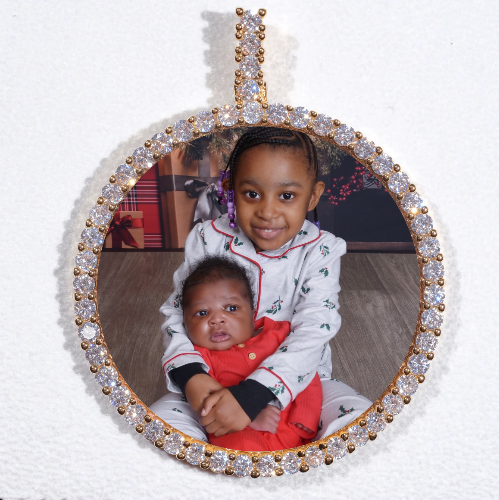 LARGE 3D CIRCLE CUSTOM PICTURE PENDANT