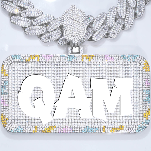 CUSTOM LETTER NECKLACE 3D COLORFUL SQUARE