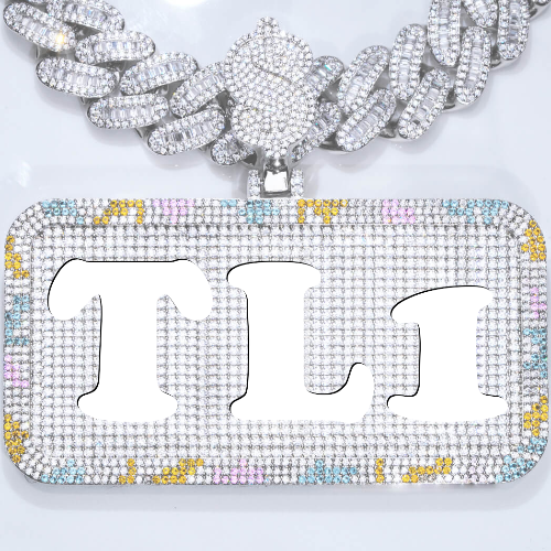 CUSTOM LETTER NECKLACE 3D COLORFUL SQUARE