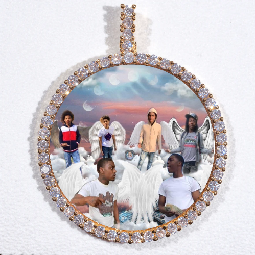 LARGE 3D CIRCLE CUSTOM PICTURE PENDANT