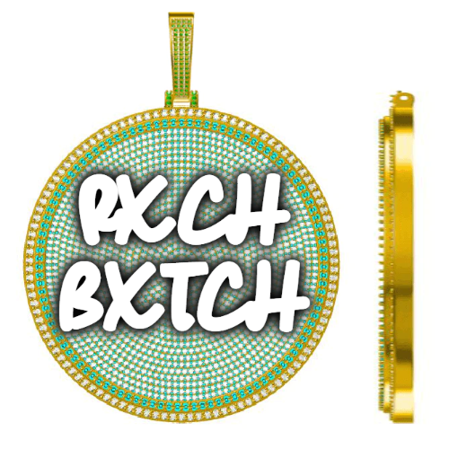 CUSTOM LETTER NECKLACE 3D BIG DISC