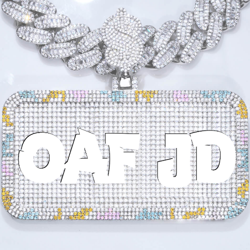 CUSTOM LETTER NECKLACE 3D COLORFUL SQUARE