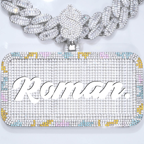 CUSTOM LETTER NECKLACE 3D COLORFUL SQUARE