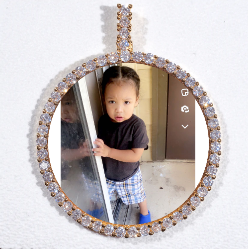 LARGE 3D CIRCLE CUSTOM PICTURE PENDANT