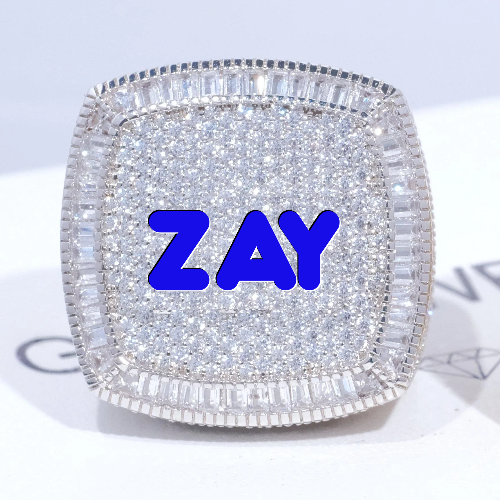 CUSTOM LETTER 3D ICED RING