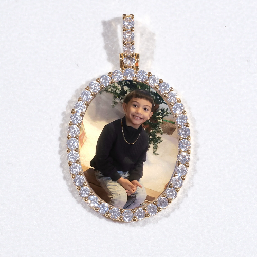 3D Oval Custom Picture Pendant