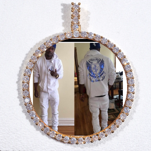 LARGE 3D CIRCLE CUSTOM PICTURE PENDANT
