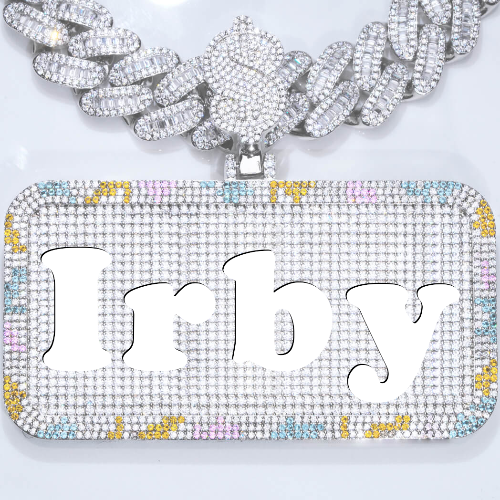 CUSTOM LETTER NECKLACE 3D COLORFUL SQUARE