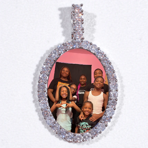 Large 3D Oval Custom Picture Pendant