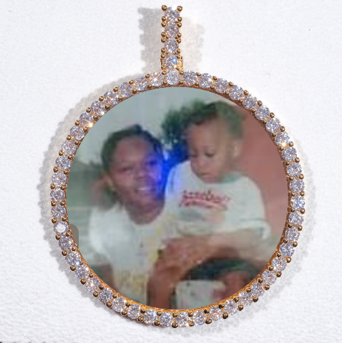 LARGE 3D CIRCLE CUSTOM PICTURE PENDANT