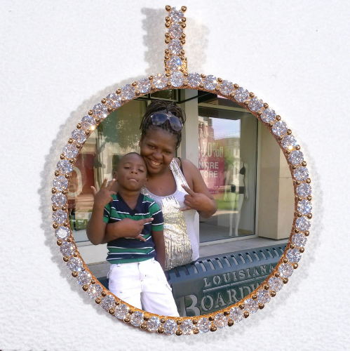 LARGE 3D CIRCLE CUSTOM PICTURE PENDANT