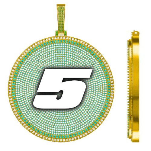 CUSTOM LETTER NECKLACE 3D BIG DISC