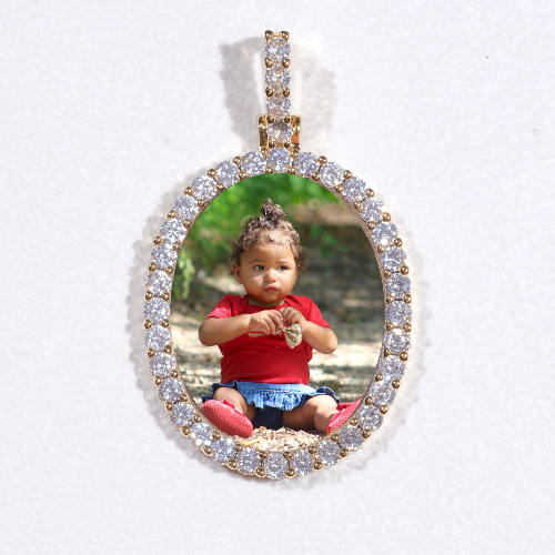 3D Oval Custom Picture Pendant