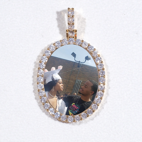 3D Oval Custom Picture Pendant