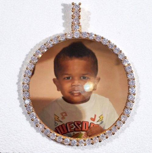 LARGE 3D CIRCLE CUSTOM PICTURE PENDANT