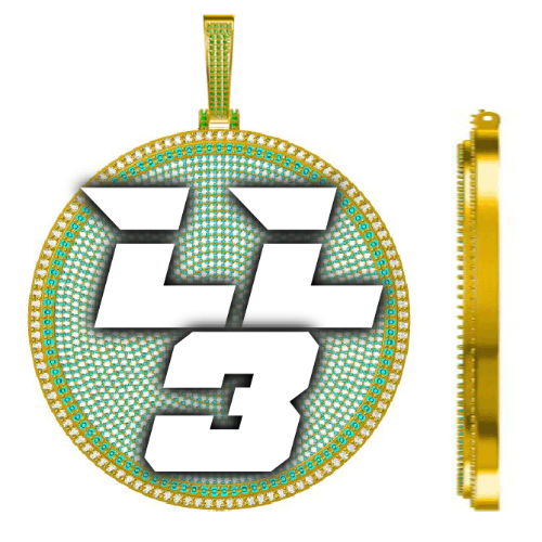 CUSTOM LETTER NECKLACE 3D BIG DISC