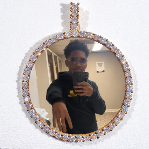 LARGE 3D CIRCLE CUSTOM PICTURE PENDANT