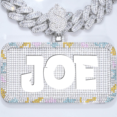 CUSTOM LETTER NECKLACE 3D COLORFUL SQUARE