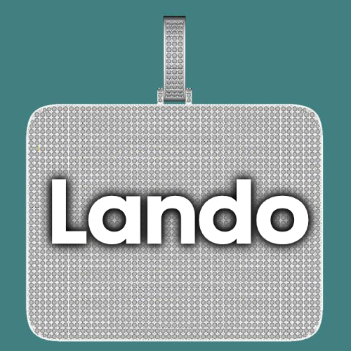 CUSTOM LETTER NECKLACE 3D BIG SQUARE