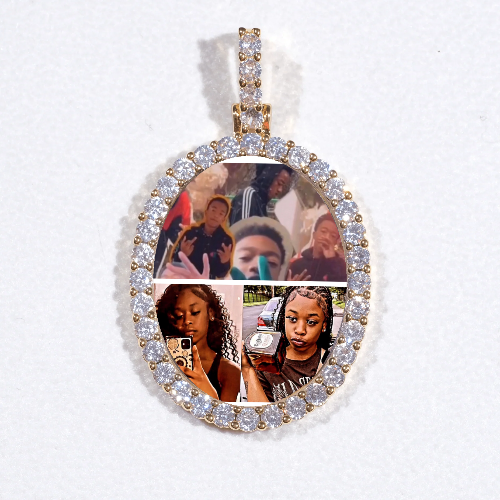 3D Oval Custom Picture Pendant