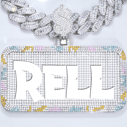 CUSTOM LETTER NECKLACE 3D COLORFUL SQUARE
