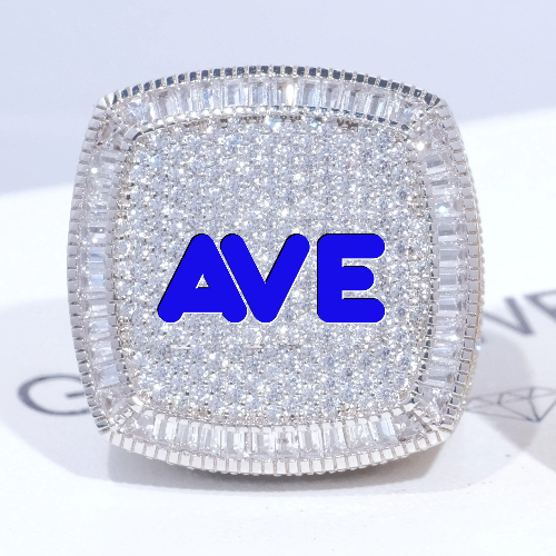 CUSTOM LETTER 3D ICED RING