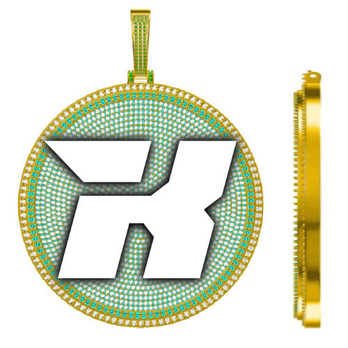 CUSTOM LETTER NECKLACE 3D BIG DISC