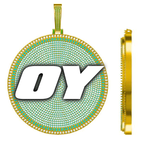 CUSTOM LETTER NECKLACE 3D BIG DISC