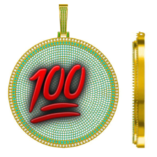 CUSTOM LETTER NECKLACE 3D BIG DISC
