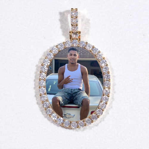 3D Oval Custom Picture Pendant