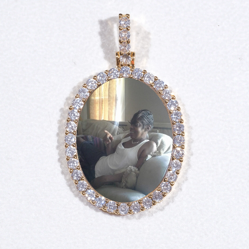 3D Oval Custom Picture Pendant