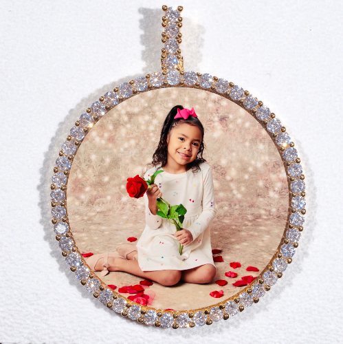 LARGE 3D CIRCLE CUSTOM PICTURE PENDANT