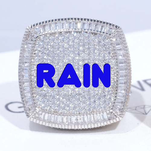 CUSTOM LETTER 3D ICED RING