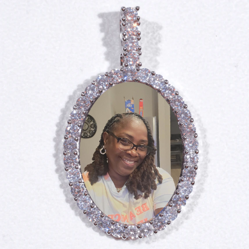 Large 3D Oval Custom Picture Pendant