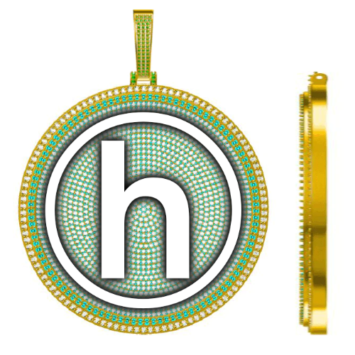 CUSTOM LETTER NECKLACE 3D BIG DISC