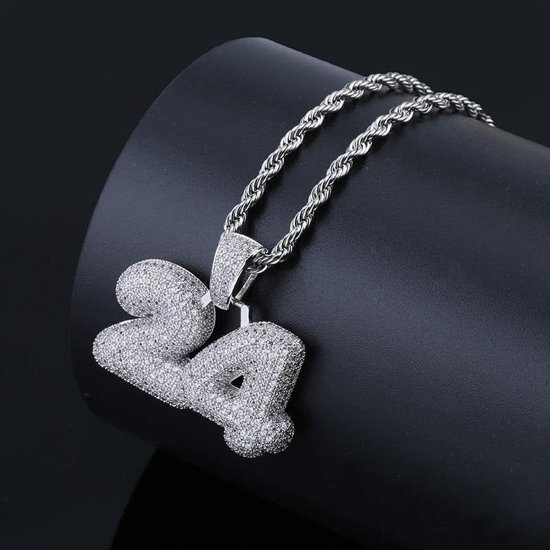 NEW ARRIVAL! 18K Yellow Gold-Plated AAA CZ 24 Digital Pendant