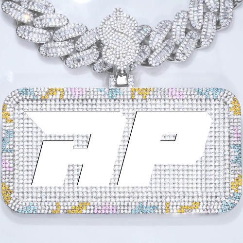 CUSTOM LETTER NECKLACE 3D COLORFUL SQUARE