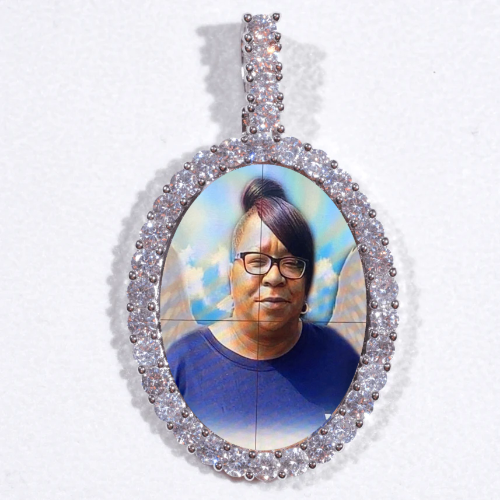 Large 3D Oval Custom Picture Pendant