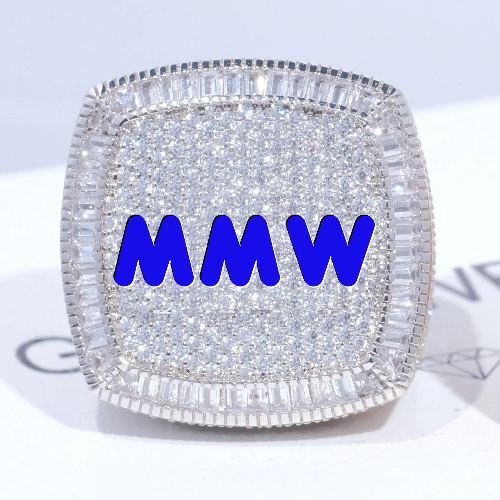 CUSTOM LETTER 3D ICED RING