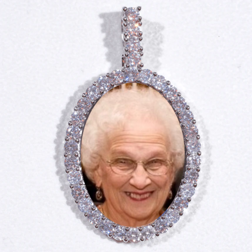 Large 3D Oval Custom Picture Pendant