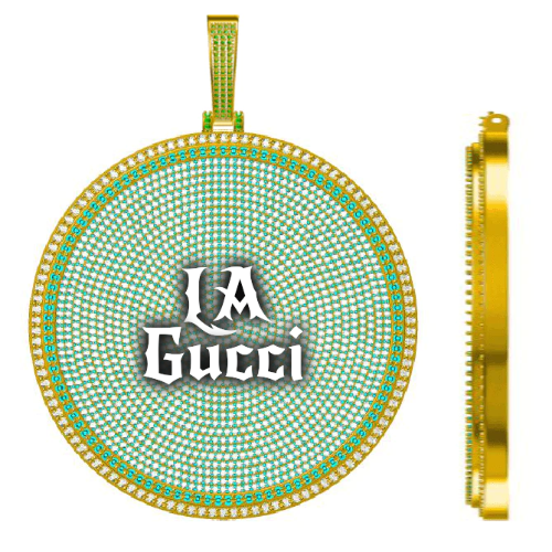 CUSTOM LETTER NECKLACE 3D BIG DISC