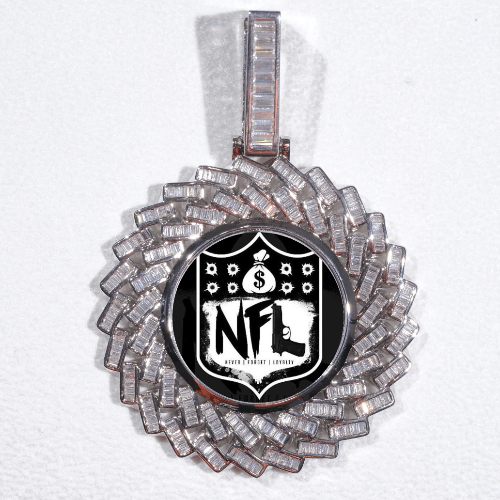 Large 3D Baguette Custom Picture Pendant