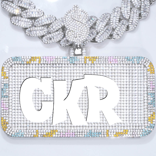 CUSTOM LETTER NECKLACE 3D COLORFUL SQUARE
