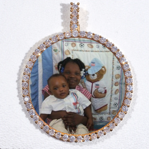 LARGE 3D CIRCLE CUSTOM PICTURE PENDANT