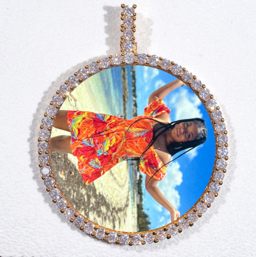 LARGE 3D CIRCLE CUSTOM PICTURE PENDANT